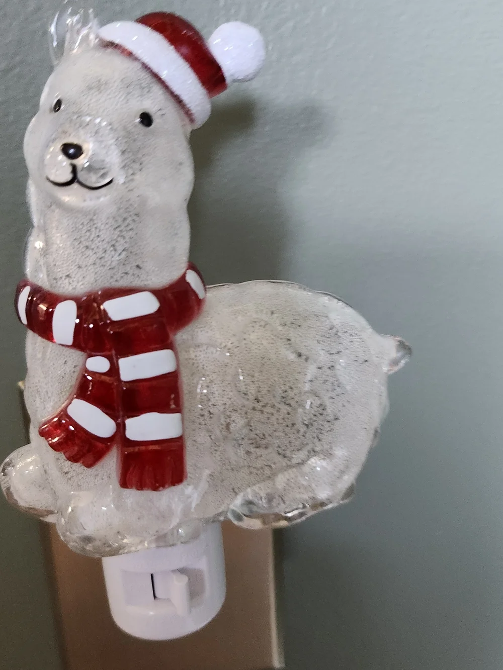 Festive Llama Night Light with Pink Scarf